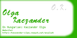 olga kaczander business card